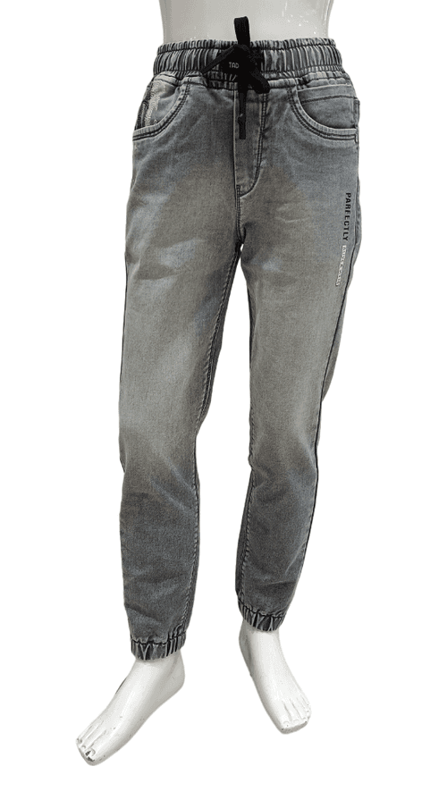 Boys Grey Fancy Denim Joggers