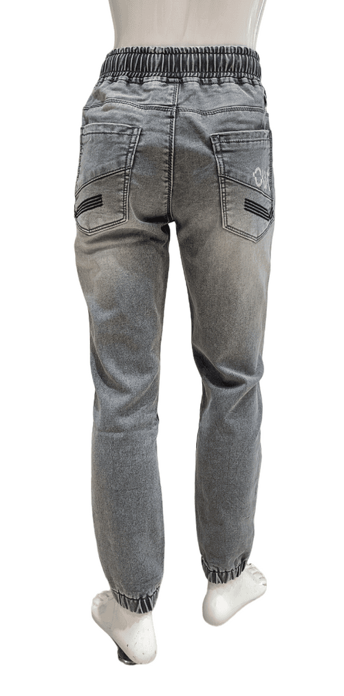 Boys Grey Fancy Denim Joggers