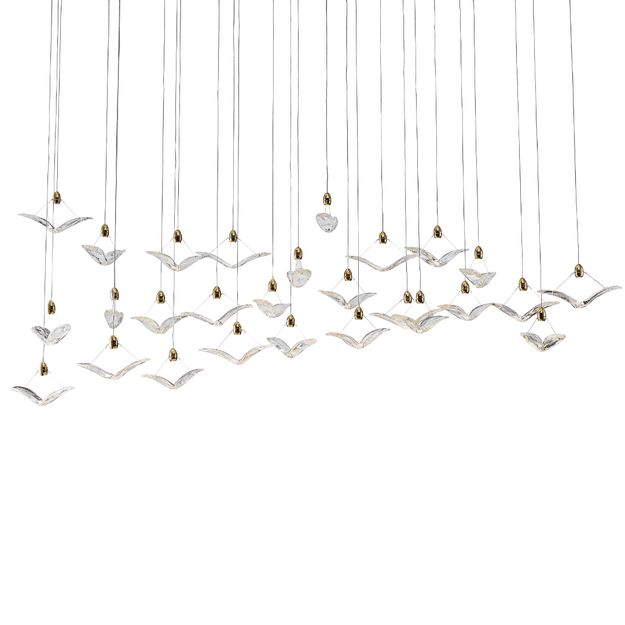 Heavenly Flock Linear Double Height Chandelier | Ivanka Lumiere