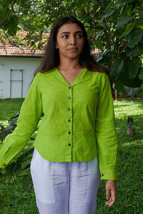 Lime Flap Collar Shirt