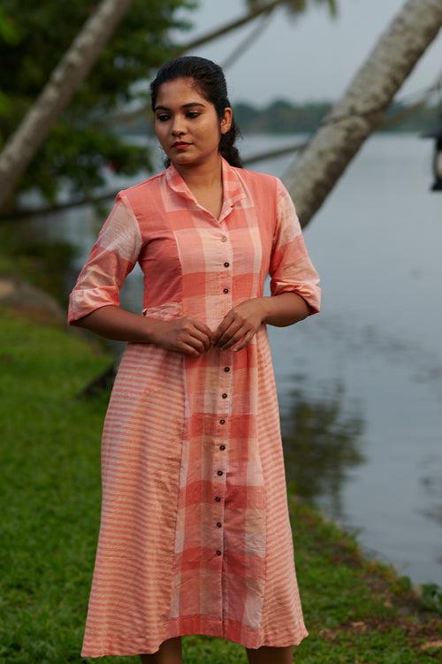 Peach Medley Shirtdress