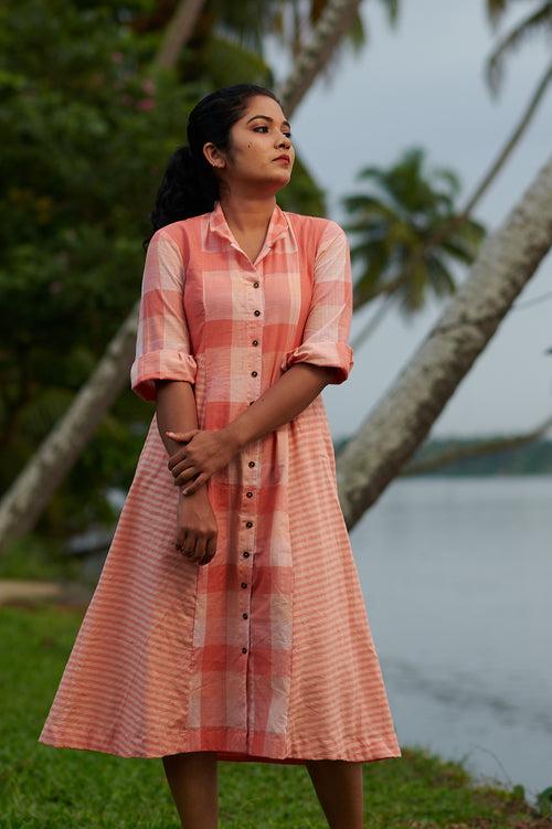 Peach Medley Shirtdress