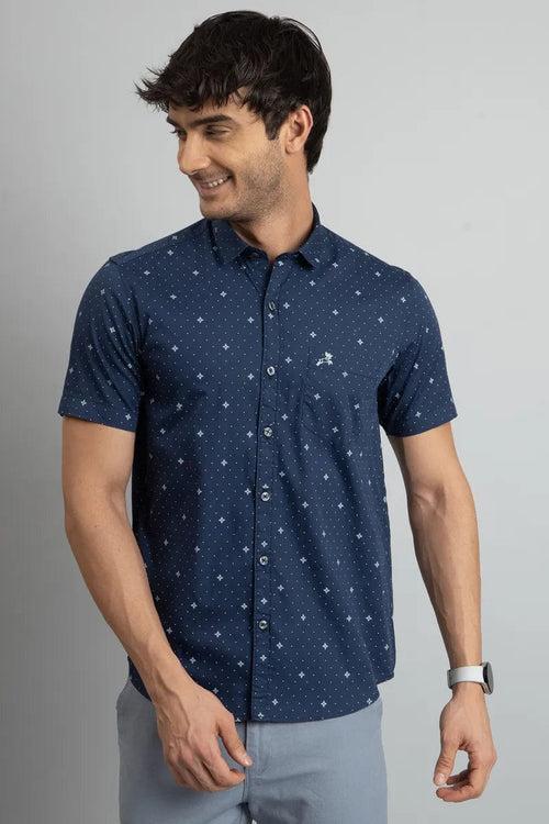 Navy Blue Print Shirt