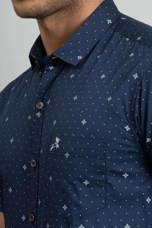 Navy Blue Print Shirt