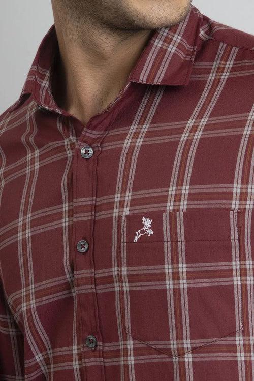 Maroon Checks Shirt