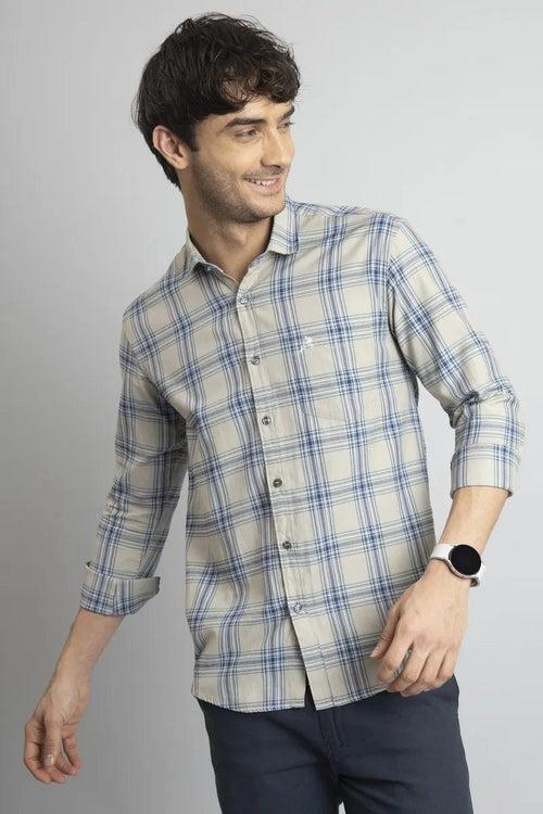 Beige Checks Shirt