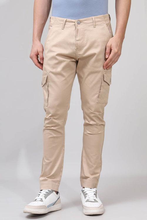 Cream Plain Trouser