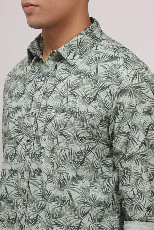 Green  Print Shirt