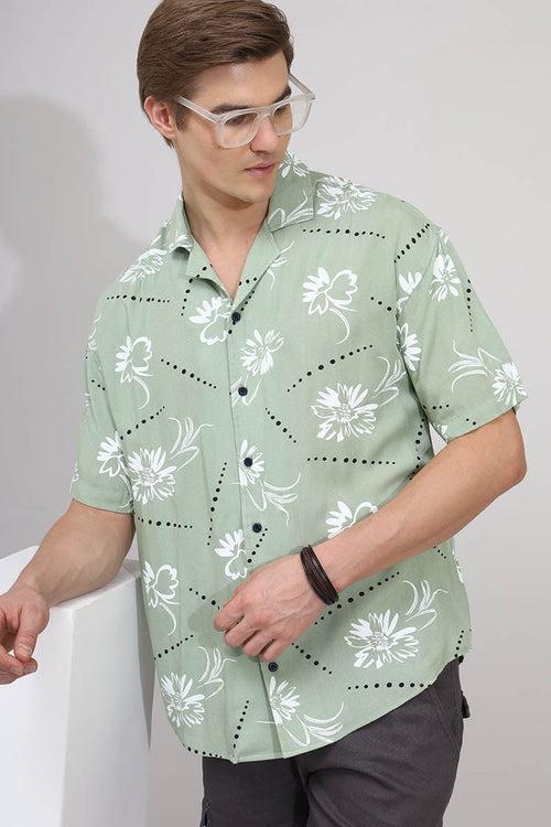 Green  Print  Shirt