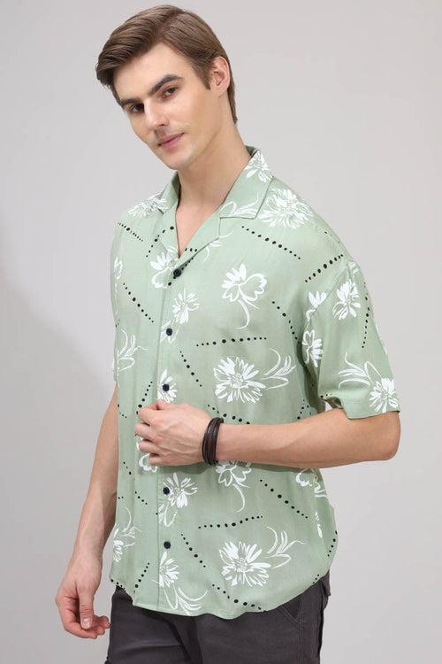 Green  Print  Shirt