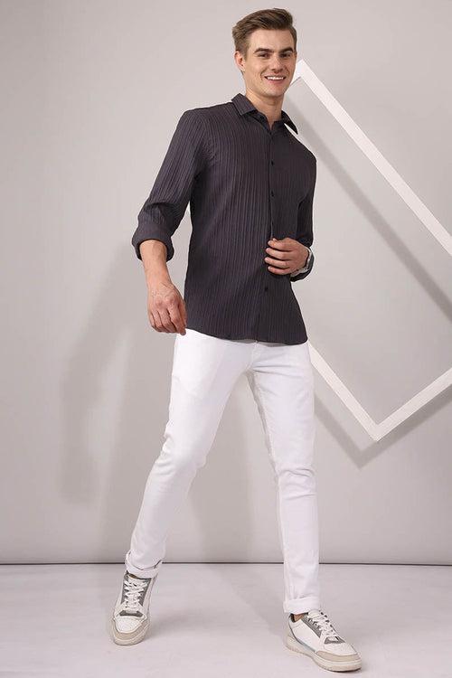Grey  Plain  Shirt