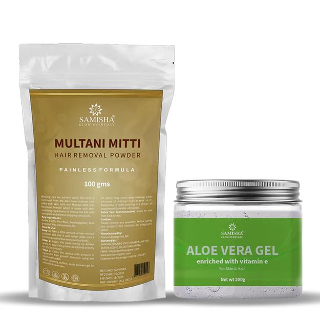 Natural Hair Removal Combo (Hair Removal Powder+Aloe Vera Gel)