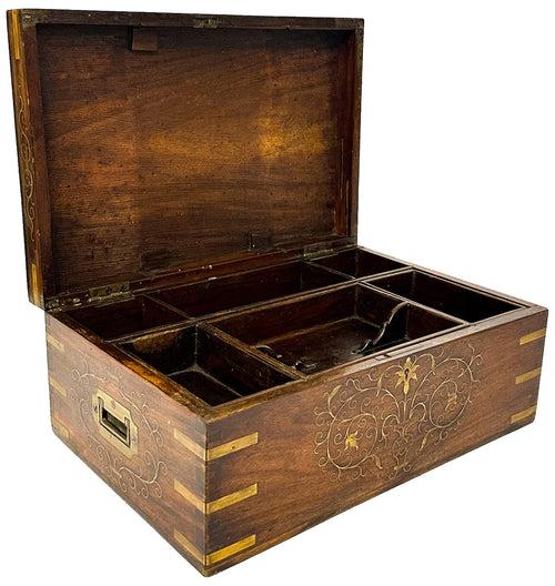 Deccan Jewellery Box with Floral Brass Inlay