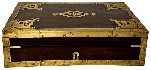 Rosewood Jewellery Box with Brass Trim 01