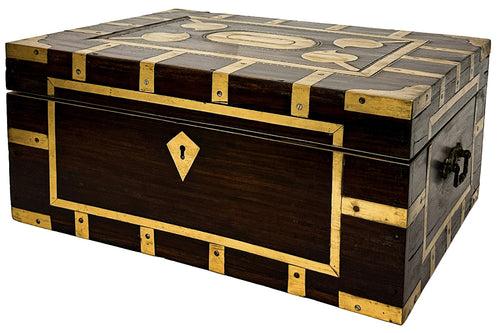 Rosewood Jewellery Box with Brass Trim 02