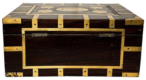 Rosewood Jewellery Box with Brass Trim 02