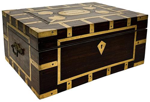 Rosewood Jewellery Box with Brass Trim 02