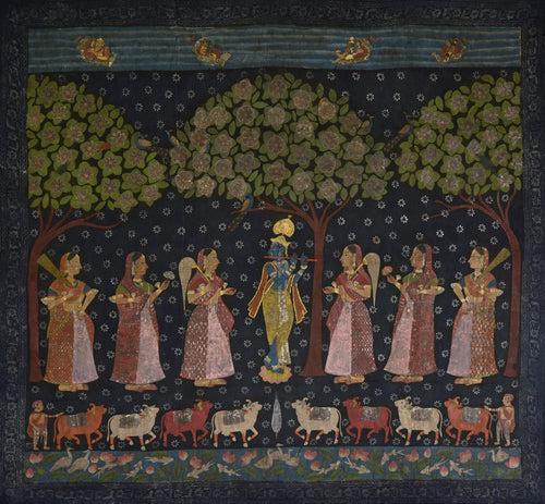 Krishna with Gopis Under Tree - 04