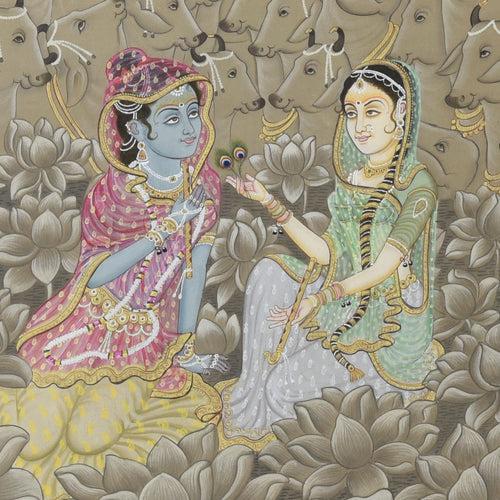 Radha Krishna With Cows - 04