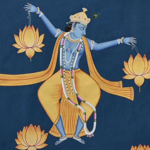 Krishna Dancing with Lotuses - 01