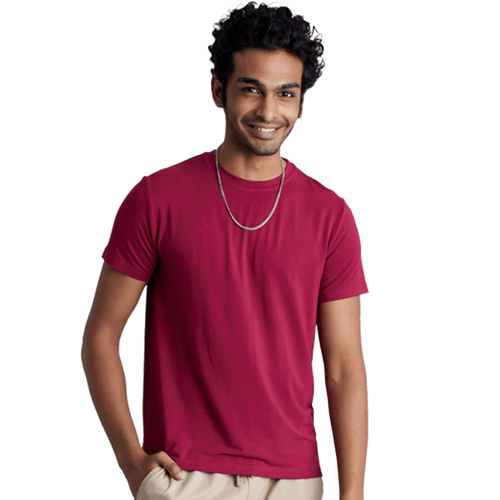 Men's TENCEL™ Modal-Round Neck-Brick Red