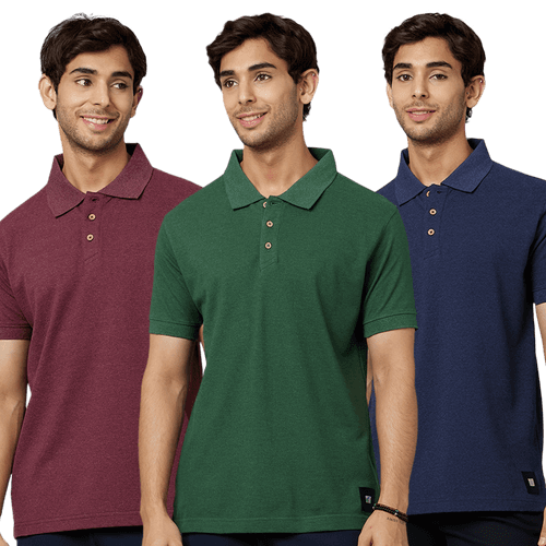 Men's ARMOR Polo 3 PC Pack Red-Green-Navy