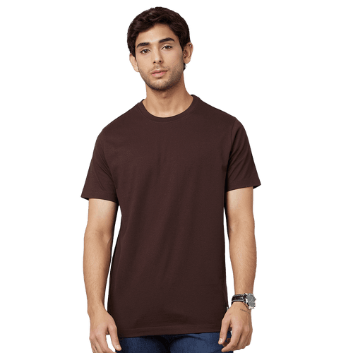 Men's-ARMOR-Crew Neck T-shirt-Coffee Brown