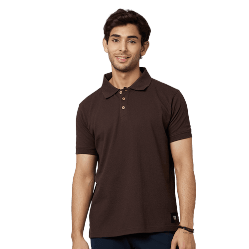 Men's ARMOR Polo T-shirt-Coffee Brown