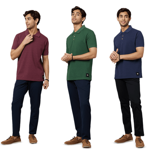 Men's ARMOR Polo 3 PC Pack Red-Green-Navy