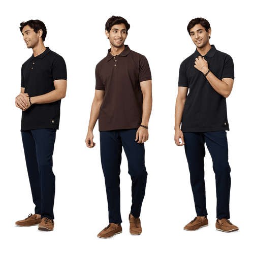 Men's ARMOR Polo 3 PC Pack Charcoal-Brown-Black