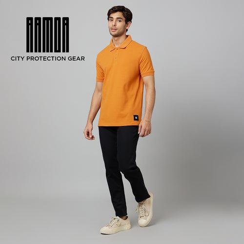 Men's-ARMOR-Polo T-shirt-Orange Marmalade