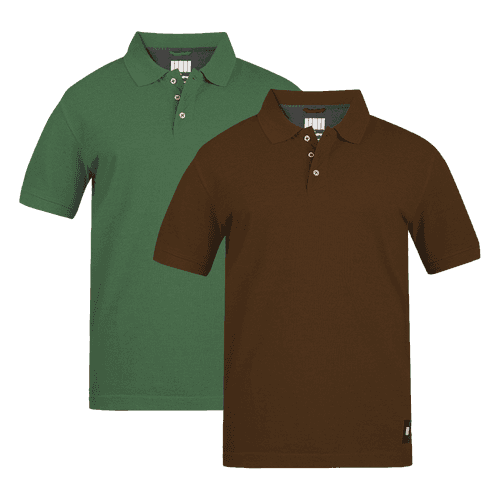 Men's ARMOR Polo 2 PC Pack Green-Brown