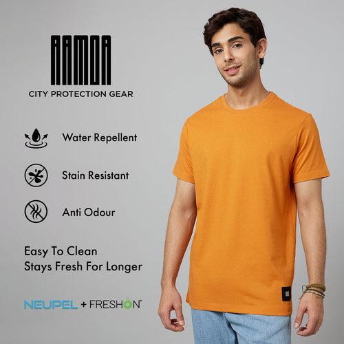 Men's-ARMOR-Crew Neck T-shirt-Orange Marmalade