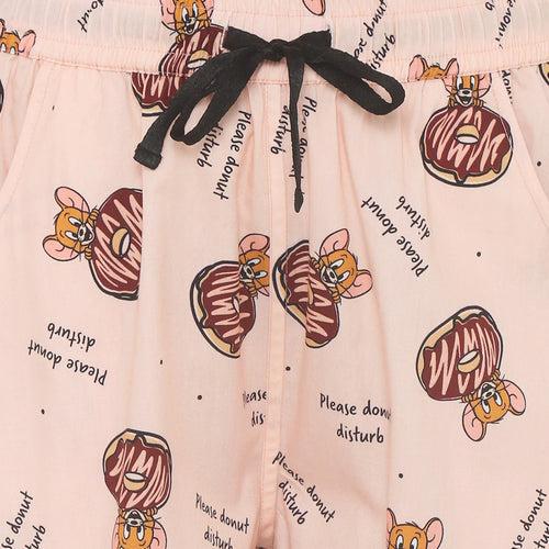 Tom & Jerry™️-DONUT DISTURB-Women's Pyjama-Peach