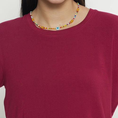 Women's TENCEL™ Modal-Round Neck-Brick Red