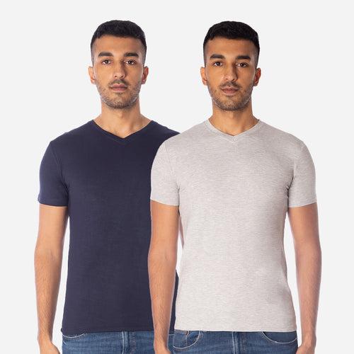 Men's TENCEL™ Modal-V Neck-Navy Grey