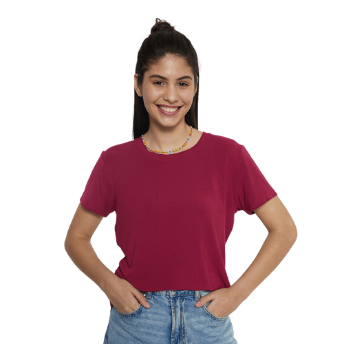 Women's TENCEL™ Modal-Round Neck-Brick Red