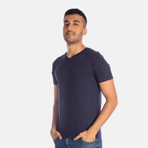 Men's TENCEL™ Modal-V Neck-Navy Grey