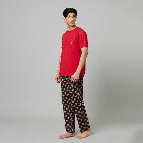 Mens-Burger-Fries-Pyjama-Set