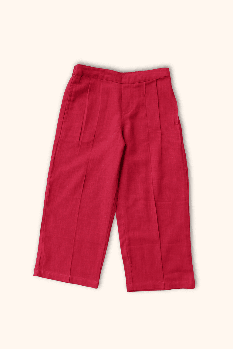 Girls 100% cotton pleated pants