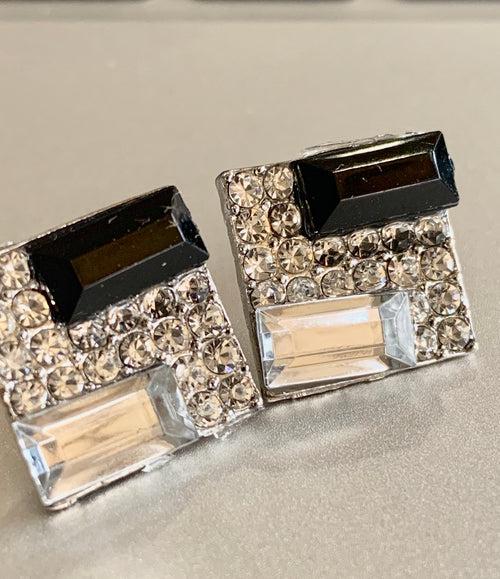 Crystal Square Stud Earrings