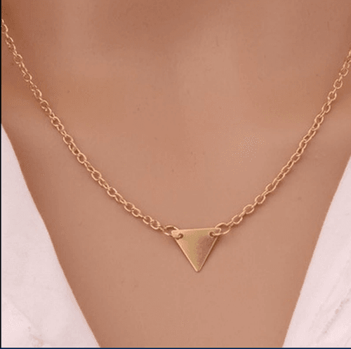 Golden Solid Triangle Minimal Necklace