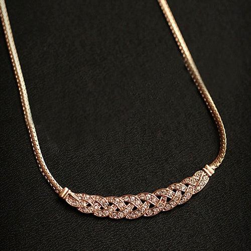 Crystal Stud Braided Choker