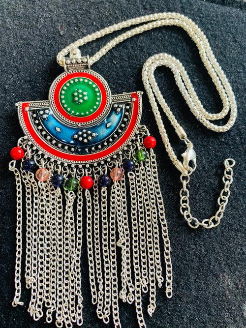 AFGHANI WHITE METAL MISC. NECKALCE