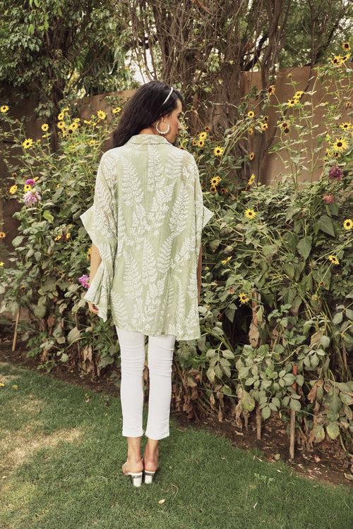 Elahe Embroidered Rowan Shirt - Mint Green