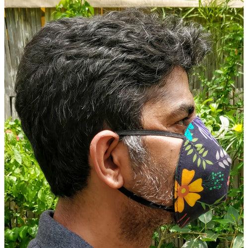 Organic Reversible Washable Round Face Mask- Single