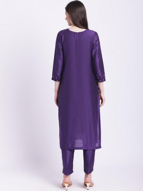 Glowing Purple Straight Kurti