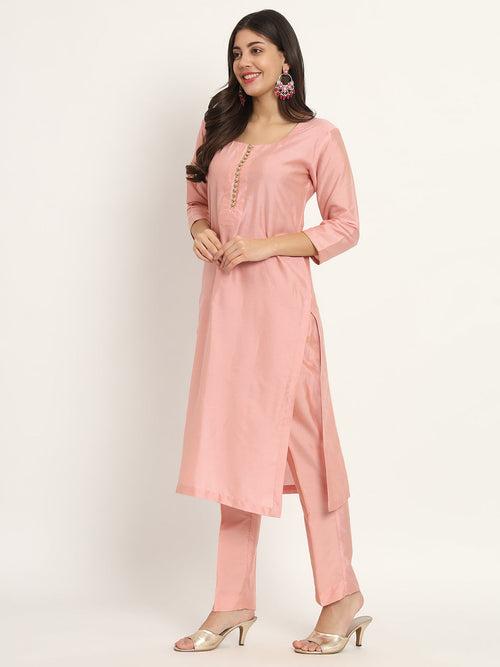 Noor Peach Silk Kurti