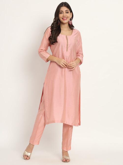 Noor Peach Silk Kurti