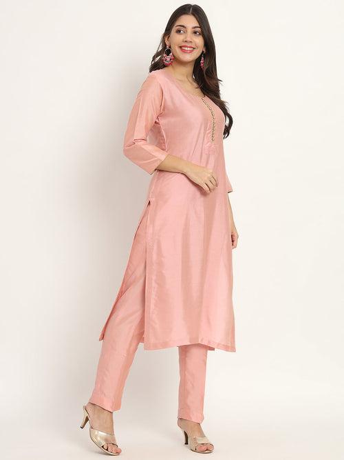 Noor Peach Silk Kurti